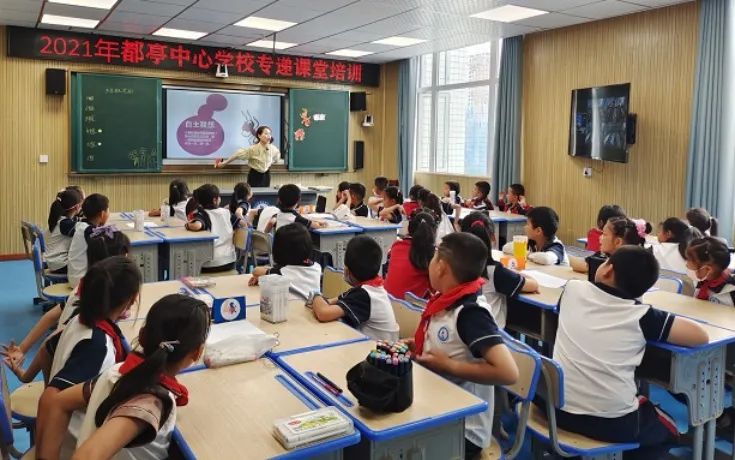 榨木小學(xué)、都亭一小的師生通過“專遞課堂”上美術(shù)課.jpg